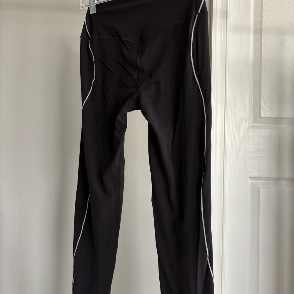 Black Women's Leggings with White Accents